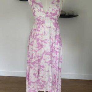 BR LINEN CROSS BACK DRESS